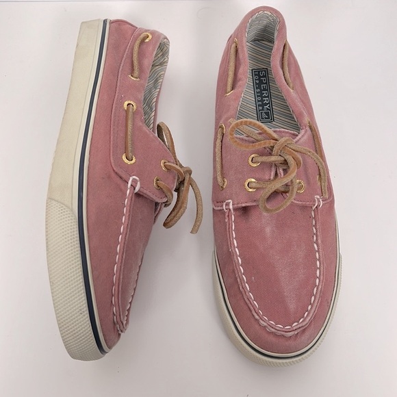 SPERRY Topsider Ladies Bahama Weathered Canvas Boat Shoe Sneaker Faded Burnt Red - Picture 3 of 8